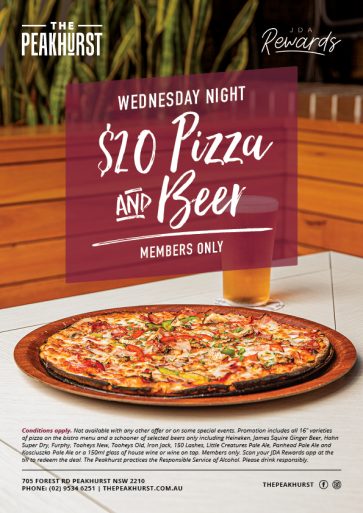 Wednesday Night $20 Pizza & Beer Special - The Peakhurst